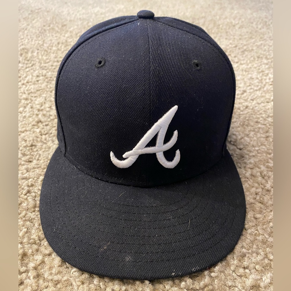 Atlanta Braves Navy Fitted Hat - New Era - 7 1/4